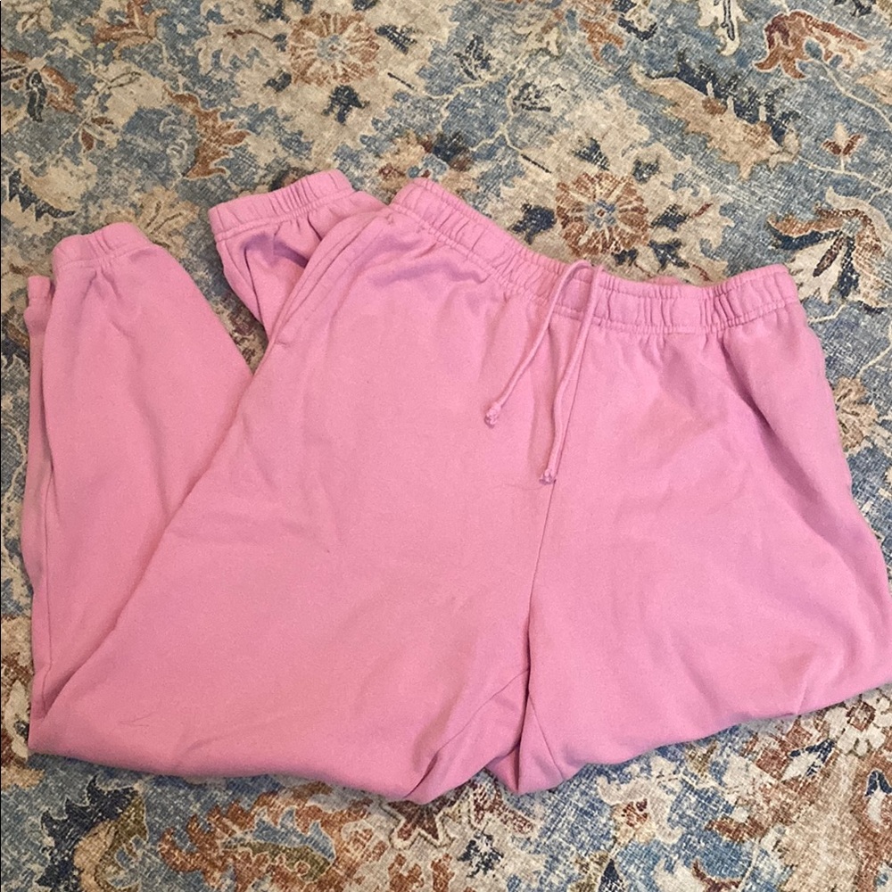 PacSun Pink Joggers Elastic Waistband Cotton Blend